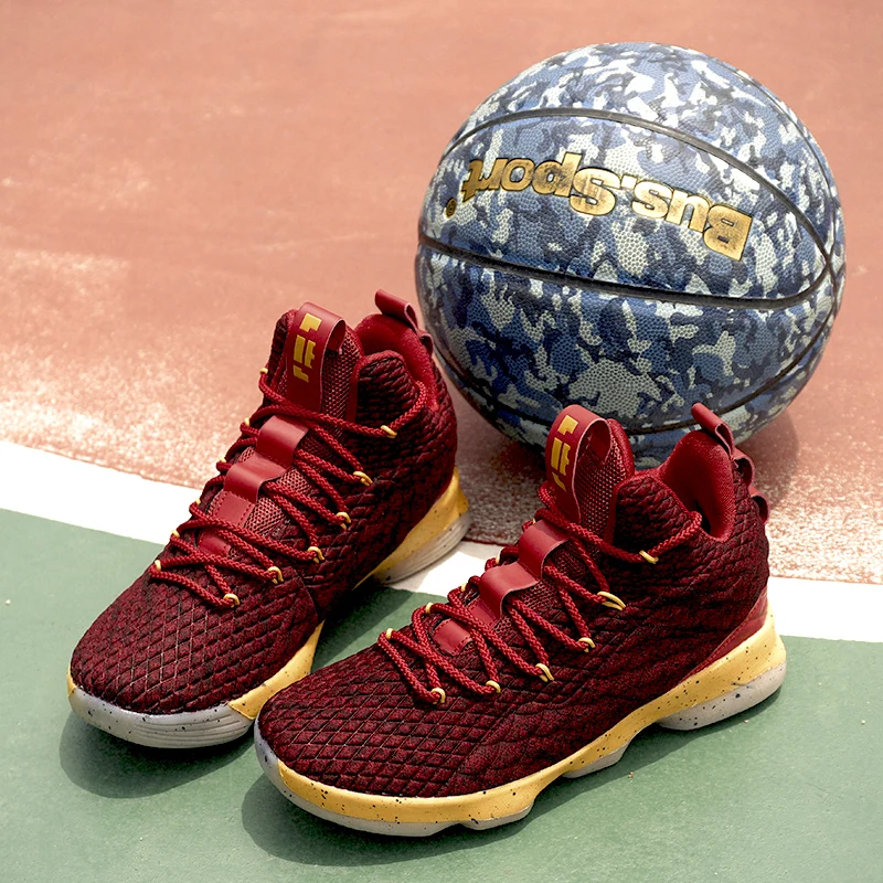 New Arrival High Top Cushioning  Basketball Shoes Lace Up Shockproof Couple Georgetown Athletic Outdoor Sport Shoes