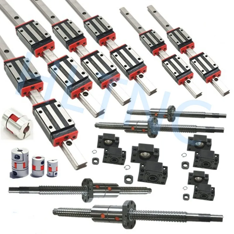 

best price ball screw SFU1605 &6Pcs linear guide HGR20-400/1300mm+12pcs HGH25CA & BK/BF12 & coupler 8*14