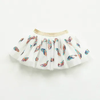 

New Hot Summer Baby Girl Tulle Skirt Children Kid Girls Tutu Mini Cute Sequins Feather Skirt Baby Girls Clothes Drop Shipping