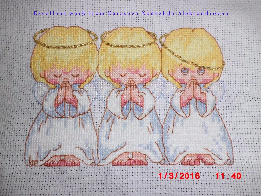 cross stitch kit Almost Perfect 3 little angels