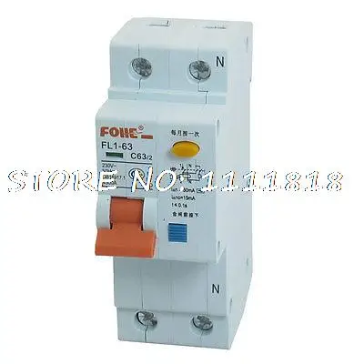 

AC 230V 63 Amp 4500A 1P 1P+N Miniature Circuit Breaker DIN Rail FL1-63 C63