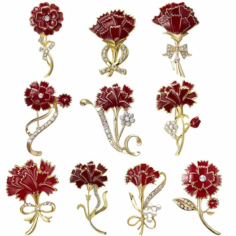

Imitation Pearl Carnation Peach Blossom Broccoli bamboo Dandelion Vanilla Flower Orange flower Vintage Green Brooch