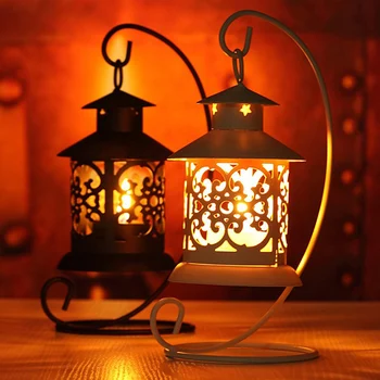 

1 PC Iron Moroccan Style Candlestick Candle Holder Candle Stand Light Holder European Style Home Decoration Lantern VBT05 T30