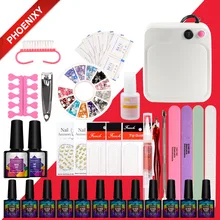 Маникюрный набор гель для полировки 36 Вт УФ-лампа для дизайна ногтей набор 12 шт Гель-лак для ногтей набор Инструменты для маникюра Набор для ногтей наборы