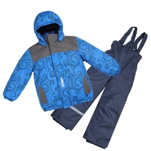 Moomin/ г. Новинка, водонепроницаемый детский зимний комплект, теплый флисовый зимний комплект для мальчиков, синий комплект верхней одежды для девочек, зимний комбинезон