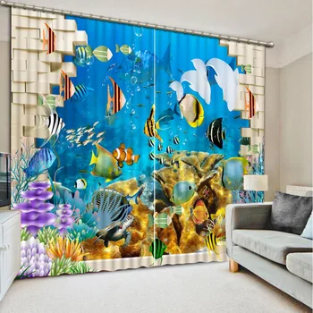 

NoEnName_Null HD 3D Printing Curtains Lifelike Visual Enjoyment Bedroom Living Room Sunshade Window Curtain CL-D064