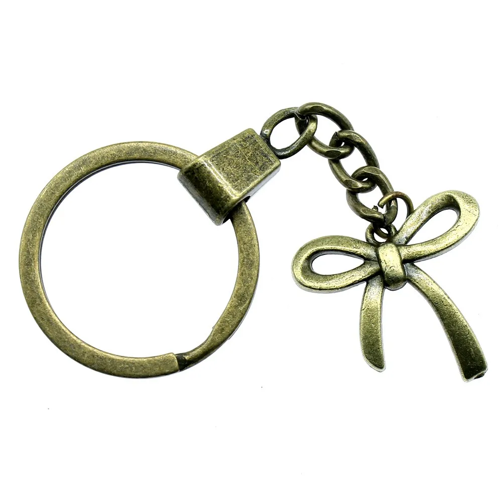 

Bow Keyring Bow Keychain 25x24mm Antique Bronze Bow Key Chain Souvenir Gifts For Men