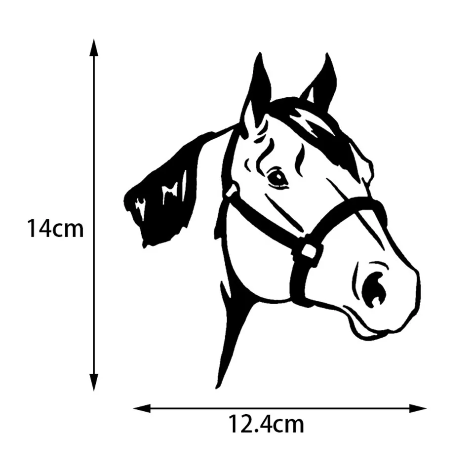 12.414CM Quarter Horse Head Car Styling Classic Partten Stickers Vinyl Car Body Decals Sticker On Car For Ford Audi BMW Toyota  (4)