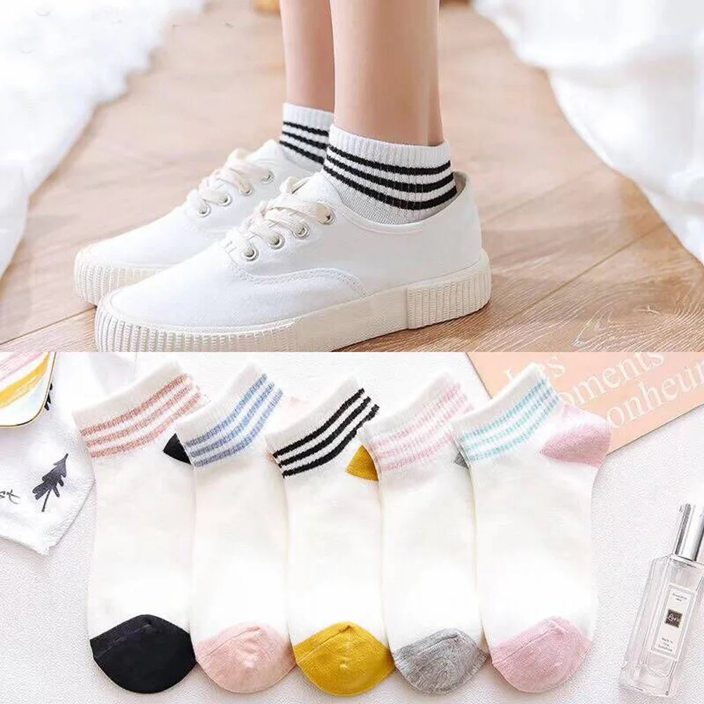 La MaxPa Hot Sale New Unisex Men &amp Women Socks Comfortable Stripe summer thin Cotton Sock Slippers Short Men's Ankle k695 | Женская