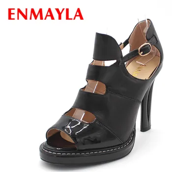 

ENMAYLA Summer Gladiator Sandals Women Chunky Heels High Heels Peep Toe Shoes Woman Strange Heels Buckle Party Office Lady Shoes