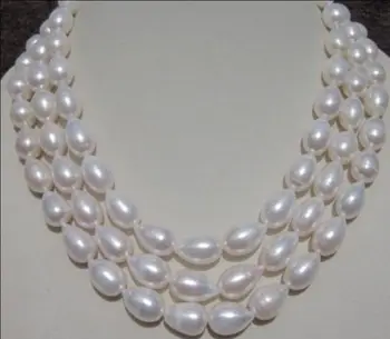 

genuine Natural 8-9MM WHITE AKOYA PEARL NECKLACE 56"