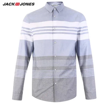 

Jack Jones Spring and Summer Men Cotton Stripe Casual Shirt | 218405502