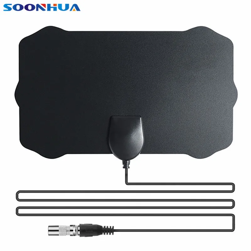 SOONHUA тонкий диапазон 50 миль внутренняя 1080P HD ТВ цифровая Антенна 20 дБи с высоким