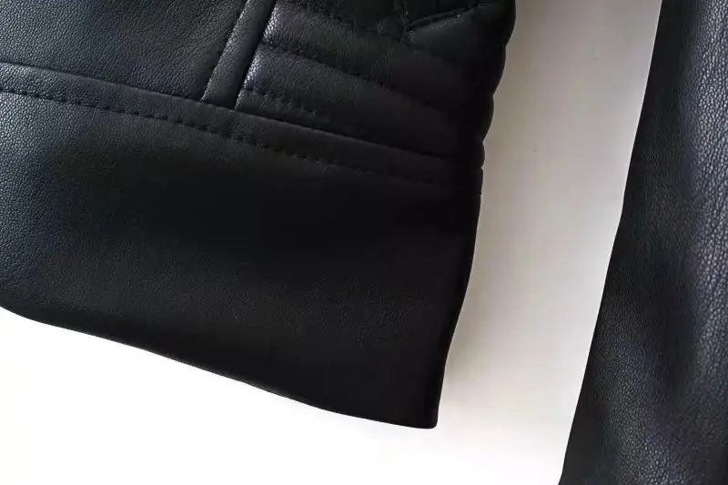 SheMujerSky кожаная куртка женская черная jaqueta de couro feminino veste cuir femme