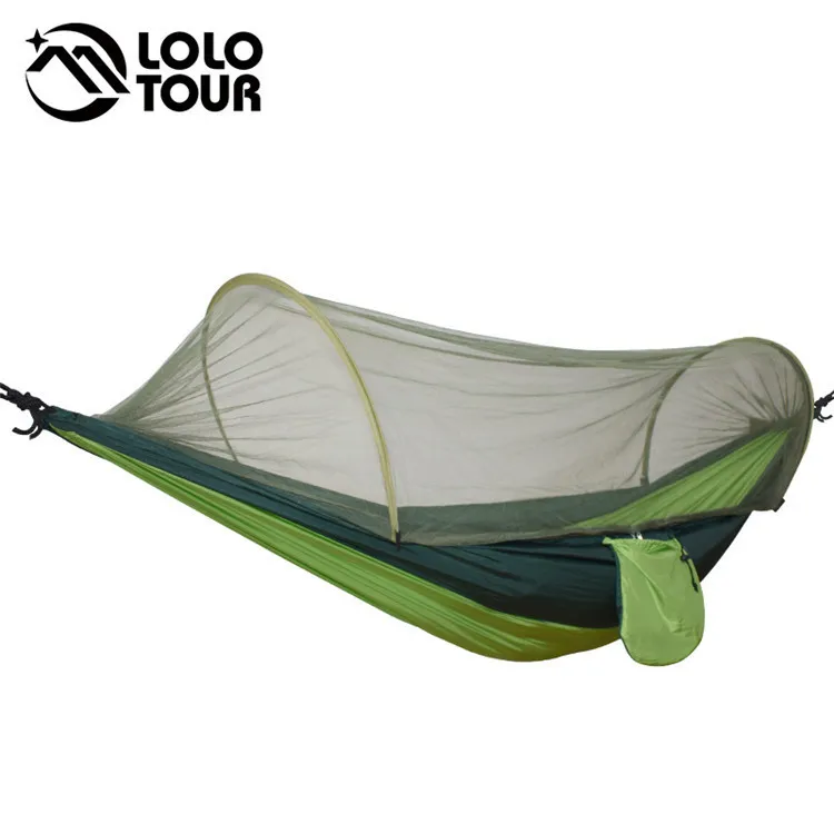 Outdoors Fast Easy Setup Hammock With Mosquito Net Tree Tent Portable Polyester Mesh Durable Portable Lightweight Army Green - Цвет: double green