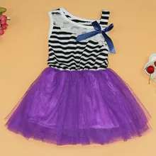 Летнее детское платье для девочек праздничное полосатое платье-пачка принцессы пышные фатиновые кружевные платья для девочек Vestido Infantil