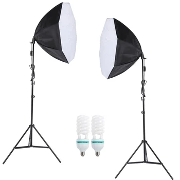 

Andoer Professional Photography accessories Photo Lighting Kit with 5500K 135W Daylight Studio Bulb Light Stand Octagon Softbox