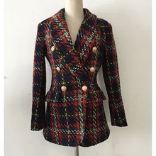 Осенне зимняя обувь цвет линии решетки костюм самовыращивания небольшой ароматный ветер твидовое пальто женщина