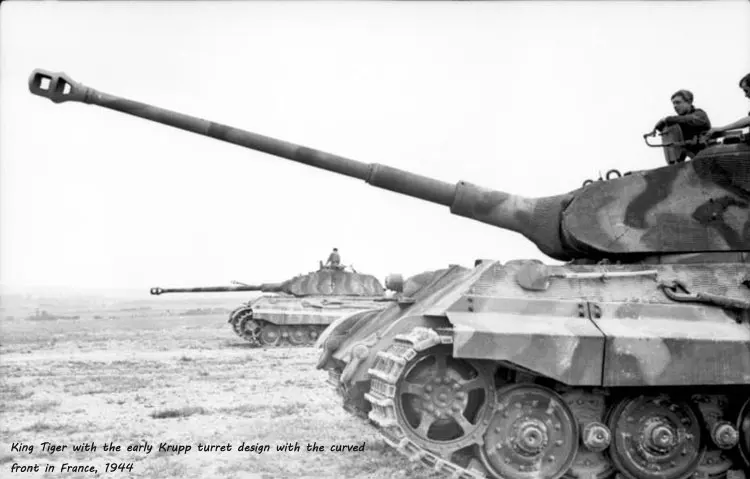 King-Tiger-with-the-early-Krupp-turret-design-with-the-curved-front-in-France,-1944