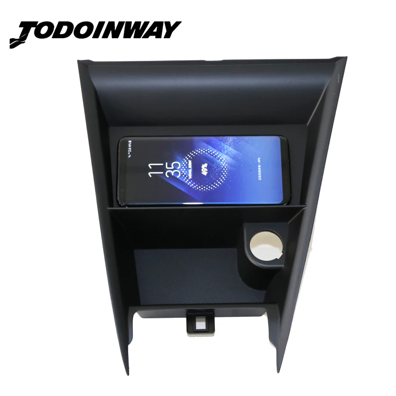 

Car phone QI wireless charger for Toyota Vios 2015-2018 fast charging case module center console box decorative accessories