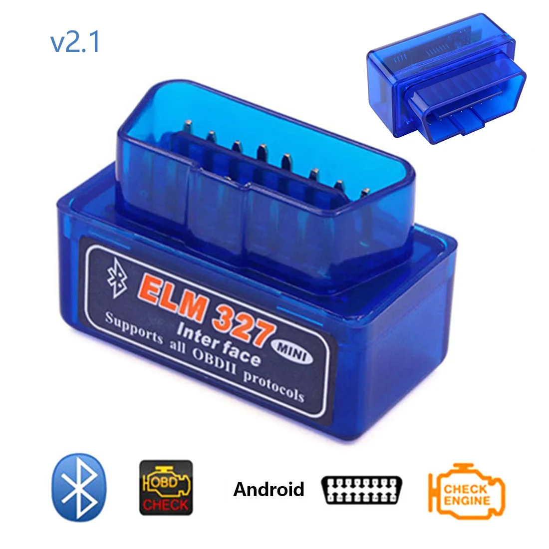 Автомобильный диагностический инструмент dewtreetали ELM327 V2.1 Bluetooth 2 0 интерфейс OBD2 Mini