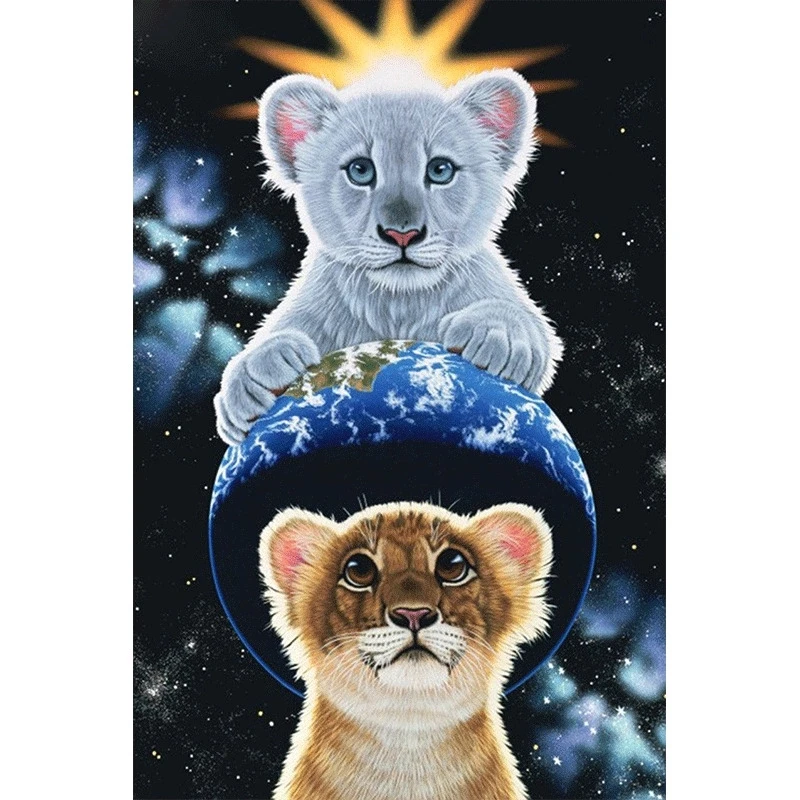 Full Square/round Diamond 5D DIY Painting lovely little tiger Embroidery Cross Stitch Rhinestone Mosaic Home Decor | Дом и сад