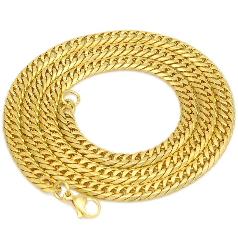 

CHIMDOU Necklace Gold Color Men Hiphop Chain 2018 New Arrival Men Stainless Steel Dropship Wholesasle Jewelry 6mm Wide