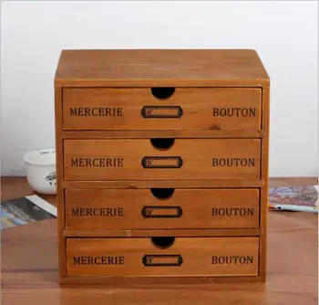 

Home Cosmetic Storage box Wooden Storage Drawer 4 Drawer storage organizer Office Make up Storage case Stationery Case