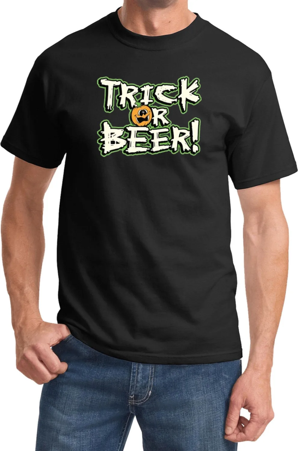 Хэллоуин футболка трюк или Beer Новый 2019 хип хоп для мужчин и брендовая одежда