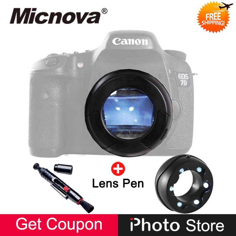 

Micnova MQ-7X Magnification Cleaning Loupe 6 Illuminating Bright LEDs for Canon Nikon Sony Camera Camcorder Image Sensor Dust