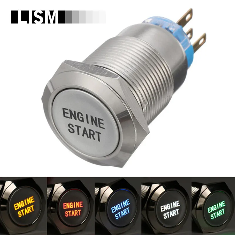 

12v Universal LED Light Motor Car Keyless Engine Starter Ignition Button Key Push Start Button Switch Replacement Enginee Start