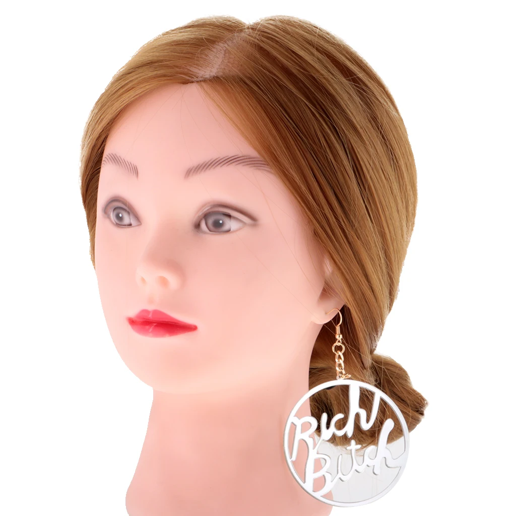 Oversized Punk Acrylic Earring Hip-hop Rich Bitch Big Letter Dangle Earrings for Party