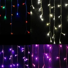 4 м 100 SMD Праздничная занавеска из светодиодных лампочек струнная лента icicles ледяной бар гирлянда для вечерние сказочные Рождественские Свадебные