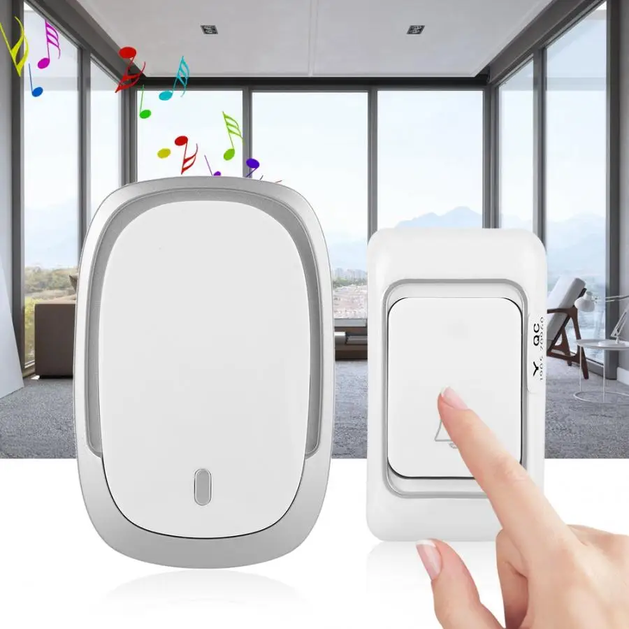 

1V4 Digital Home Wireless Door Bell Kit Waterproof 300M 110-240V Transmitter Receiver Hardware set