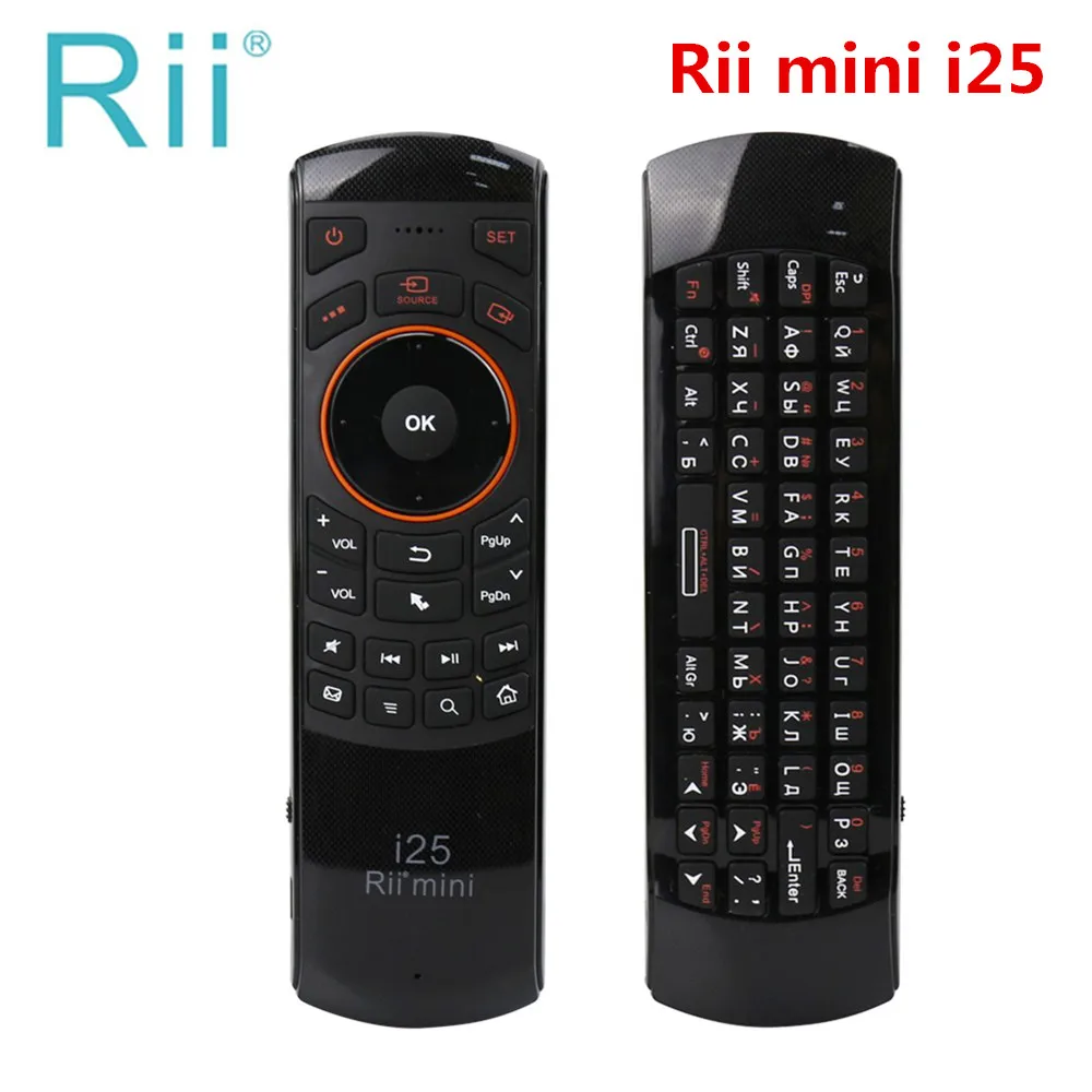

[Genuine] Rii i25 2.4G Mini Wireless Russian English Keyboard Air Fly Mouse High Quality for PC HTPC Smart Android TV Box x96max