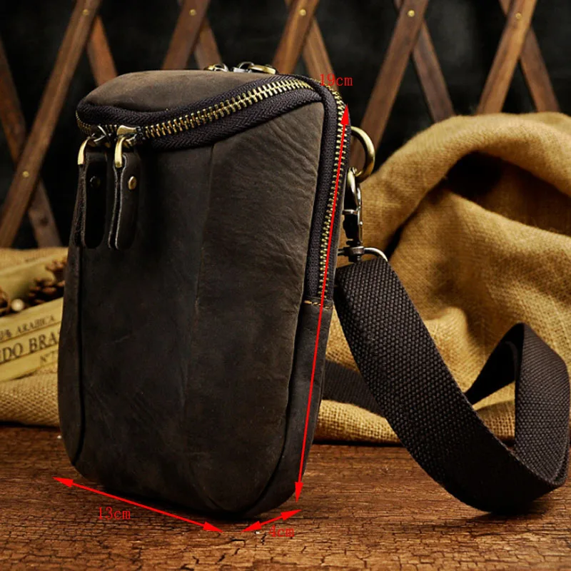 Мужская винтажная Фанни поясная сумка из натуральной кожи сумка через плечо дорожная поясная сумка с крючком поясная сумка для сотового