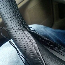 Оплетка на руль чехол рулевого колеса автомобиля с иглами и резьбой искусственная кожа диаметр 38 см авто аксессуары