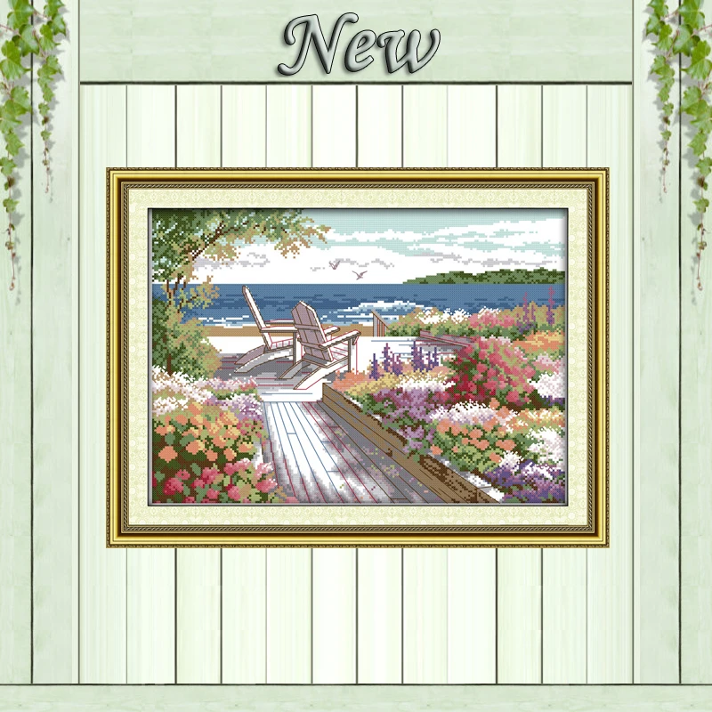 

Seaside landscapes,Counted Printed on the canvas DMC 11CT 14CT Cross Stitch kit,needlework Set embroidery,Sea Scenery Home Decor
