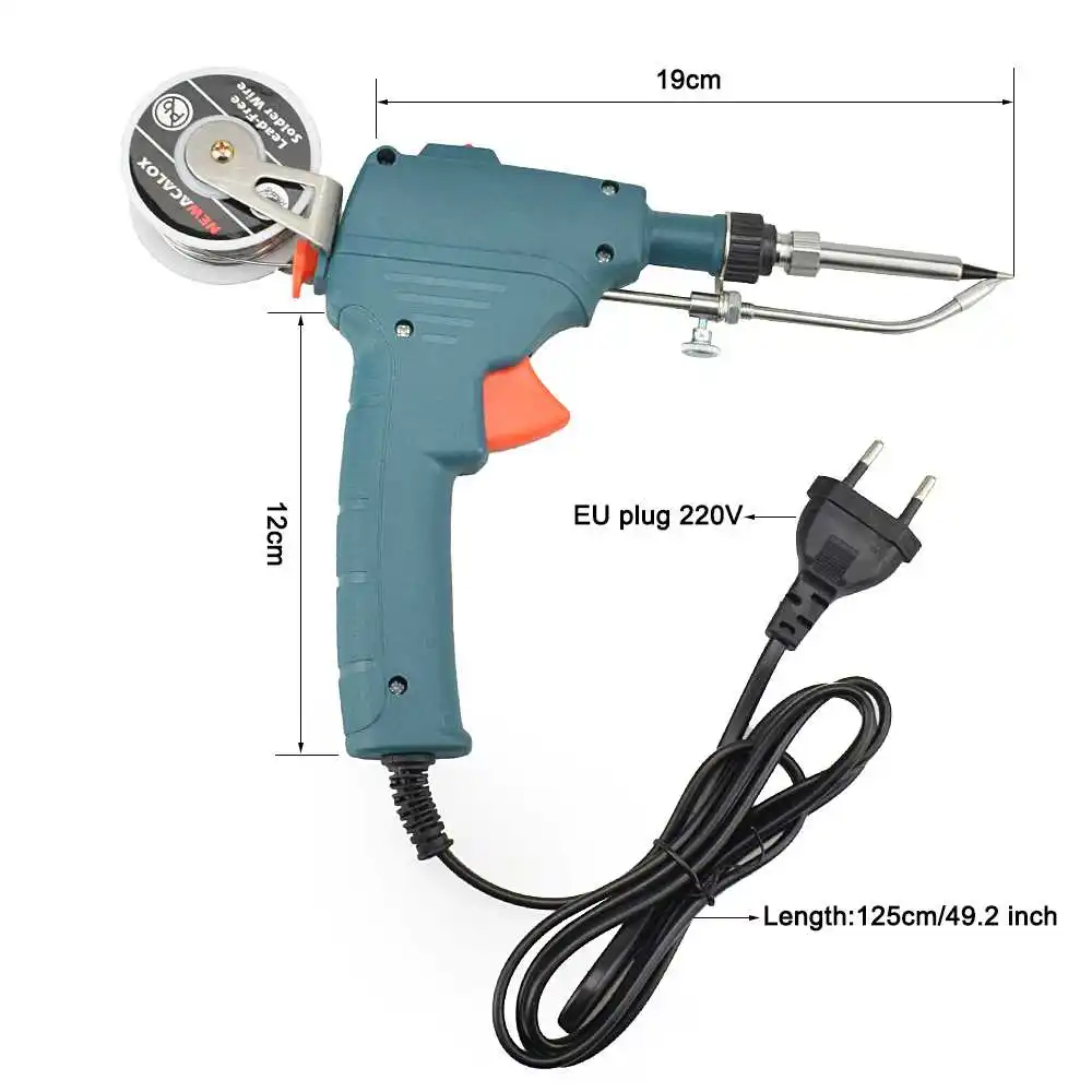 ЕС Plug 220 в 60 Вт ручной внутренний нагрев паяльник автоматически отправляется олово с выключателем питания сварочный инструмент для ремонта