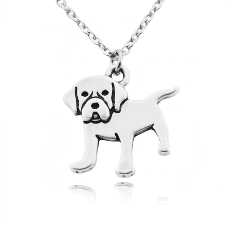 

Vintage Silver Stainless Steel Long Chains Labrador Pendant Necklace Canada Dog Necklaces For Women Men Jewelry Best Gifts