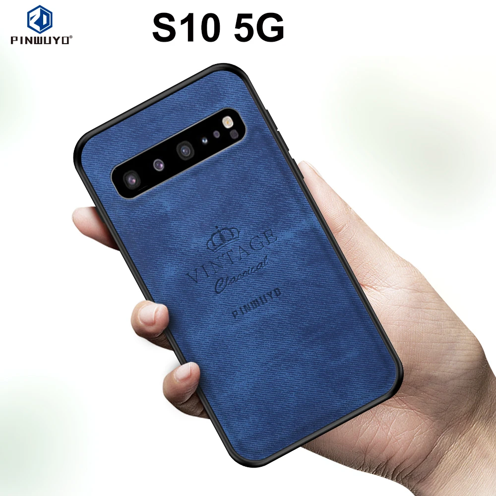 

PINWUYO Cover For Samsung Galaxy S10 (5G) 6.7 inch vintage Matte Leather Fitted Case Galaxy S10 5G Original Phone Shell Casing