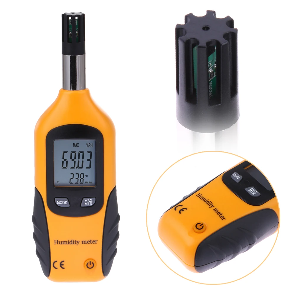 

-20~80C High Precision Handheld Thermometer Air Temperature Sensor Tester Humidity Meter Digital Psychrometer FREE SHIPPING