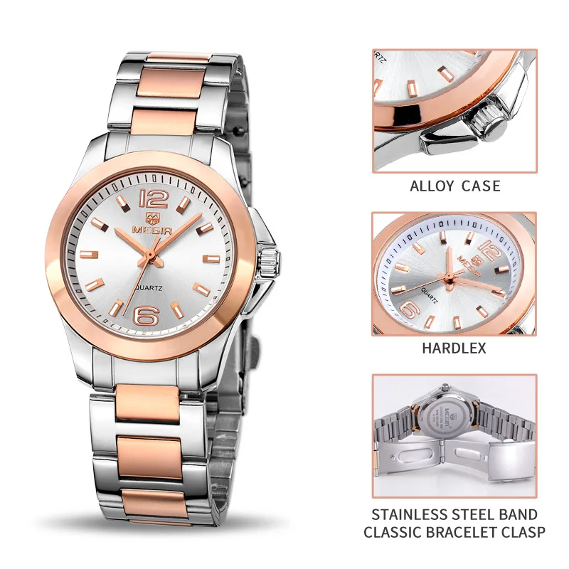 MEGIR модные женские часы Relogio Feminino брендовые Роскошные влюбленные кварцевые наручные часы женские Montre Femme женские часы 5006