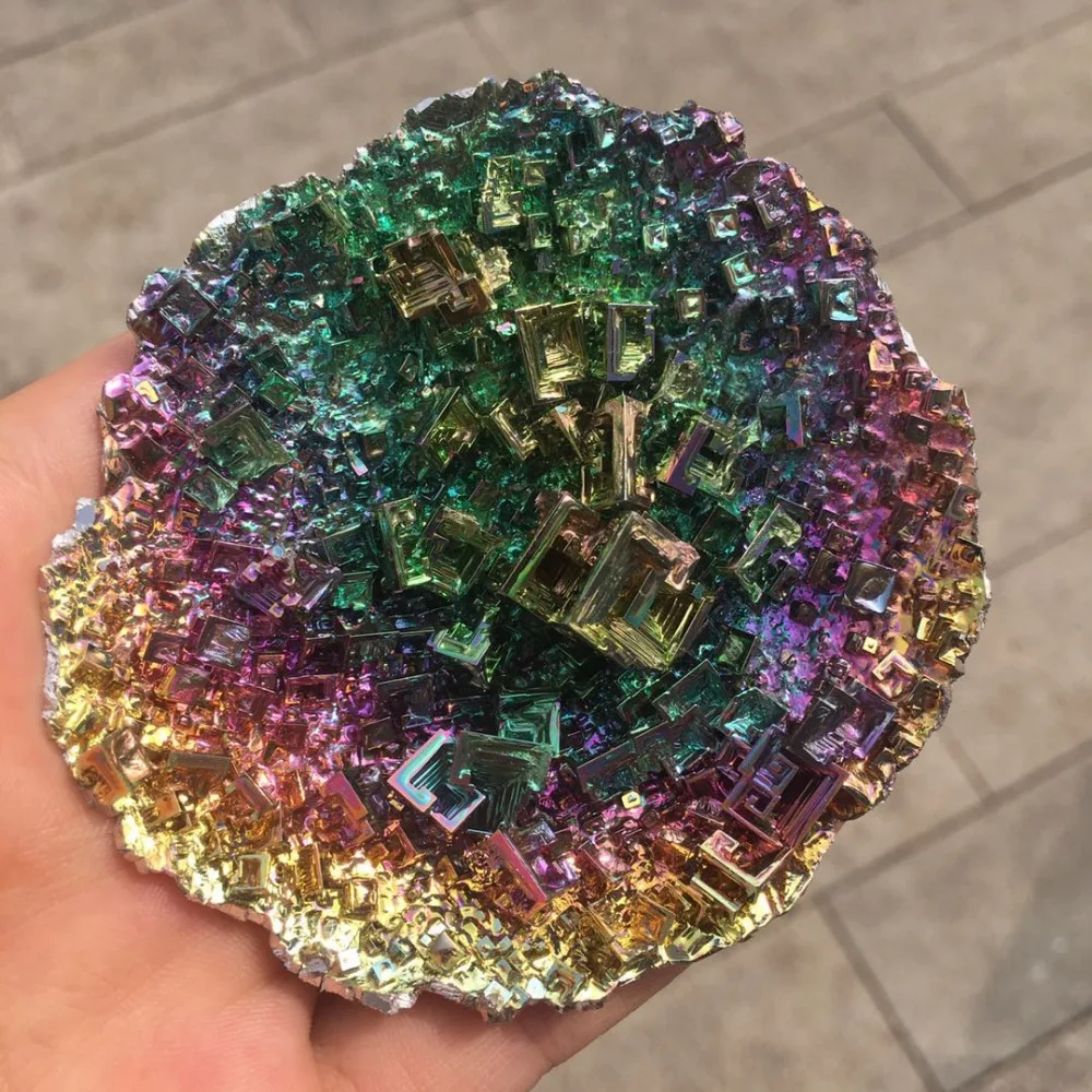 Beautiful Natural Bismuth Ore Gemstone Mineral Specimen Rainbow Colorful Decoration