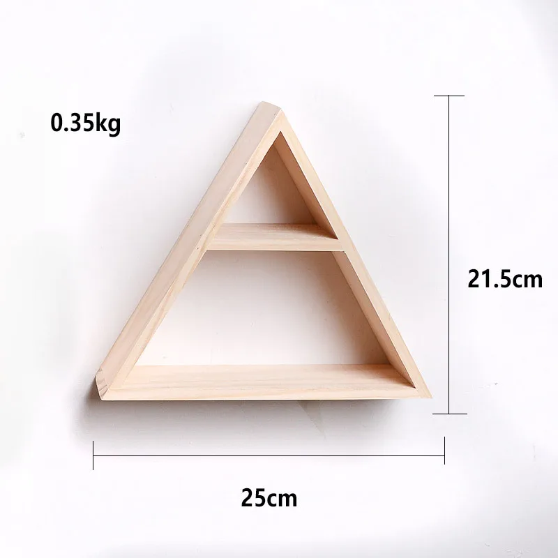2 шт./лот, подвесная деревянная полка в скандинавском стиле, настенная креативная домашняя декорация, треугольные стеллажи, держатель для хранения детского дома