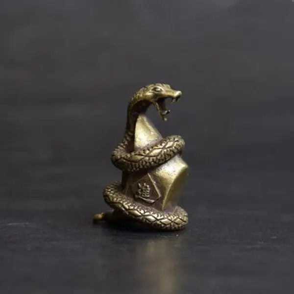 Chinese archaize pure brass Dragon fish small statue pendant
