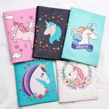 21 стиль мода милый единорог мультфильм Обложка для паспорта для мужчин и женщин pu кожаный дорожный Чехол Держатель для паспорта ID Держатели 14,5*10 см