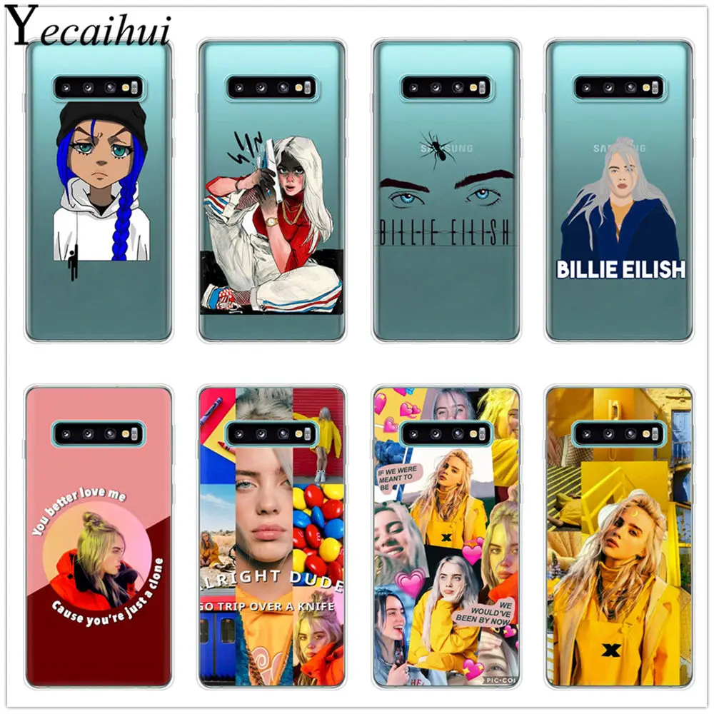 

Cell Phone Case for Samsung Galaxy S10 5G Lite S9 S8 S7 Edge Plus A6 A7 A8 A9 J4 J6 Plus 2018 Note 8 9 Cover Billie Eilish Music