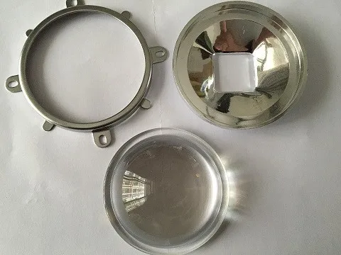 

5pcs 60 degree beam angle 77mm led optical lens +reflectors+ fixed ring for 20w-100w LED Light Lamp LED glass LENS