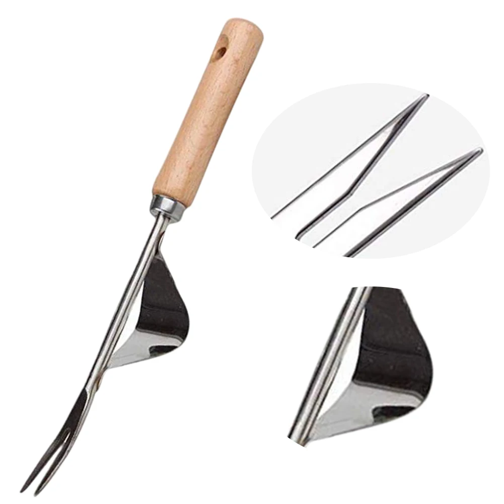 Wood Handle Stainless Steel Garden Weeder Hand Weeding Removal Cutter Dandelion Puller Tools Multifunction Weeder Transplant #5 Wood Handle Stainless Steel Garden Weeder Hand Weeding Removal Cutter Dandelion Puller Tools Multifunction Weeder Transplant #5